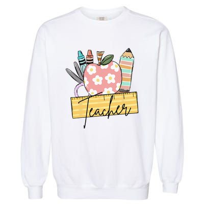 Back to School Retro Teacher Gifts Teacher Garment-Dyed Sweatshirt