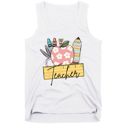 Back to School Retro Teacher Gifts Teacher Tank Top