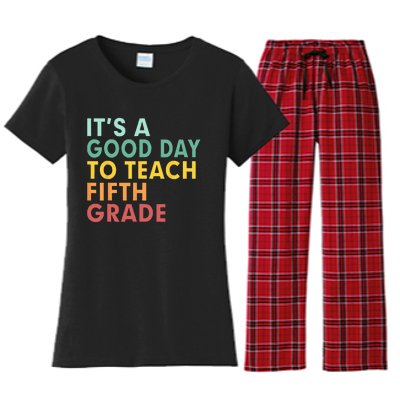 Back To School Its A Good Day To Teach Fifth Grade Teacher Women's Flannel Pajama Set