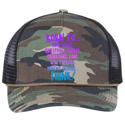 Born To Sing Dance Think Retro Rope Trucker Hat Cap