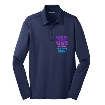 Born To Sing Dance Think Silk Touch Performance Long Sleeve Polo