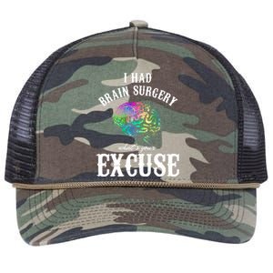 Brain Tumor Survey I Had Brain Surgery What Is Your Excuse Retro Rope Trucker Hat Cap