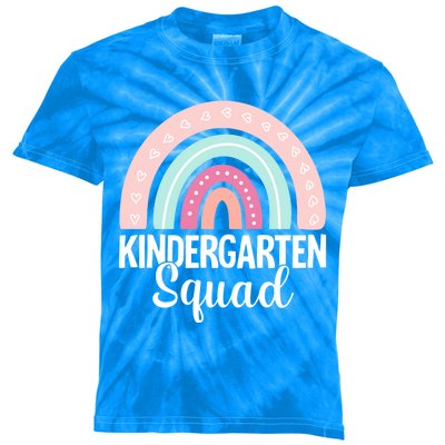 Back To School Rainbow Kindergarten Squad Teacher Gift Kids Tie-Dye T-Shirt