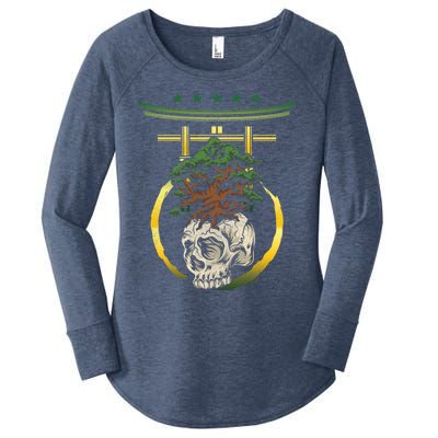 Bonsai Tree Skull Japanese Art Meditation Buddhism Yoga Meaningful Gift Women's Perfect Tri Tunic Long Sleeve Shirt