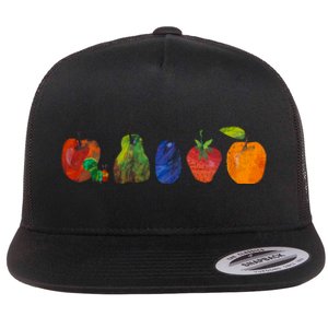 Back To School Cute Hungry Caterpillar Teacher Kindergarten Flat Bill Trucker Hat