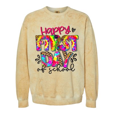 Back To School Teacher Student Happy First Day Of School Colorblast Crewneck Sweatshirt