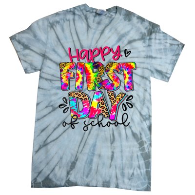 Back To School Teacher Student Happy First Day Of School Tie-Dye T-Shirt