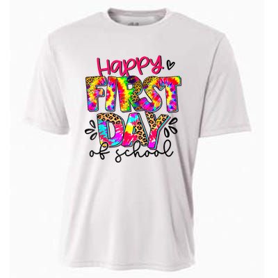 Back To School Teacher Student Happy First Day Of School Cooling Performance Crew T-Shirt