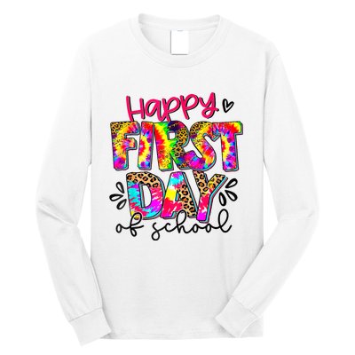 Back To School Teacher Student Happy First Day Of School Long Sleeve Shirt