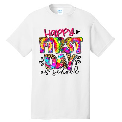 Back To School Teacher Student Happy First Day Of School Tall T-Shirt