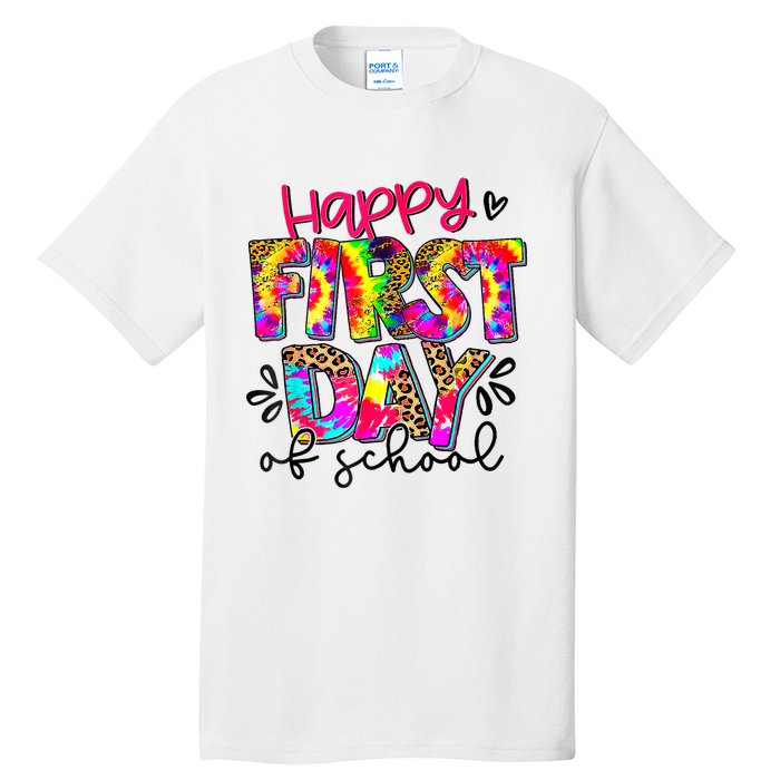 Back To School Teacher Student Happy First Day Of School Tall T-Shirt