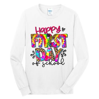 Back To School Teacher Student Happy First Day Of School Tall Long Sleeve T-Shirt