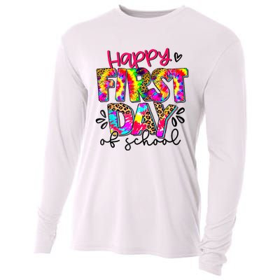 Back To School Teacher Student Happy First Day Of School Cooling Performance Long Sleeve Crew