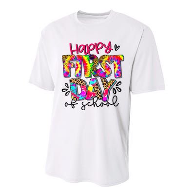 Back To School Teacher Student Happy First Day Of School Performance Sprint T-Shirt