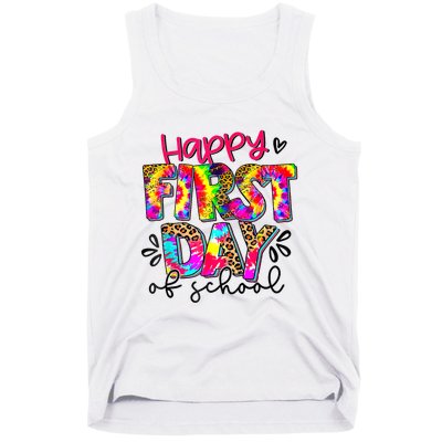 Back To School Teacher Student Happy First Day Of School Tank Top