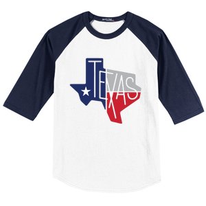 Beautiful Texas State Flag Star Silhouette Baseball Sleeve Shirt