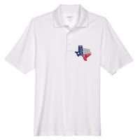 Beautiful Texas State Flag Star Silhouette Men's Origin Performance Pique Polo