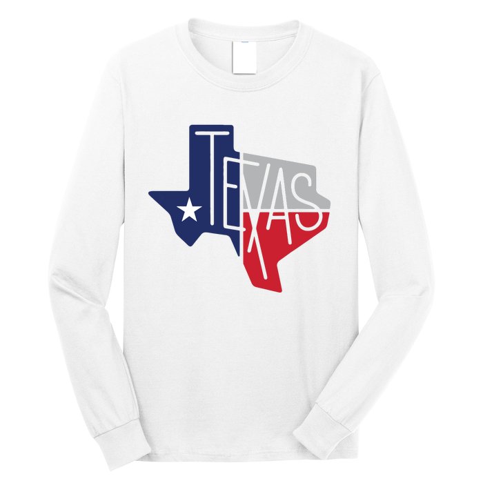 Beautiful Texas State Flag Star Silhouette Long Sleeve Shirt