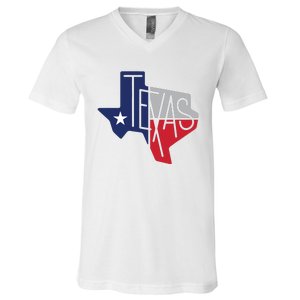 Beautiful Texas State Flag Star Silhouette V-Neck T-Shirt