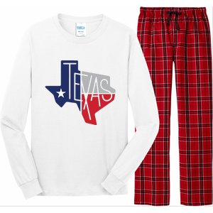 Beautiful Texas State Flag Star Silhouette Long Sleeve Pajama Set