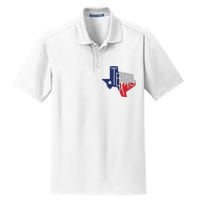 Beautiful Texas State Flag Star Silhouette Dry Zone Grid Polo