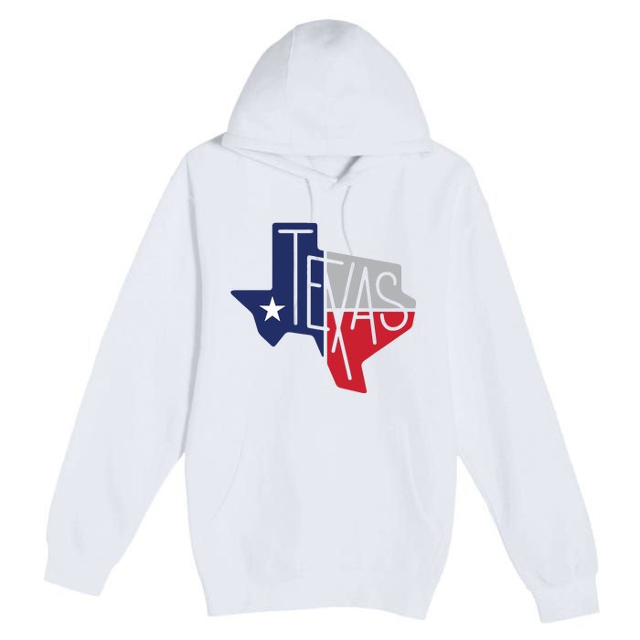 Beautiful Texas State Flag Star Silhouette Premium Pullover Hoodie