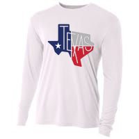 Beautiful Texas State Flag Star Silhouette Cooling Performance Long Sleeve Crew