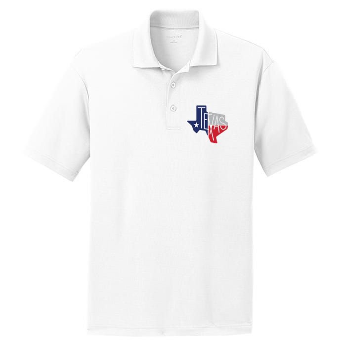 Beautiful Texas State Flag Star Silhouette PosiCharge RacerMesh Polo