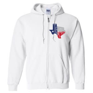 Beautiful Texas State Flag Star Silhouette Full Zip Hoodie