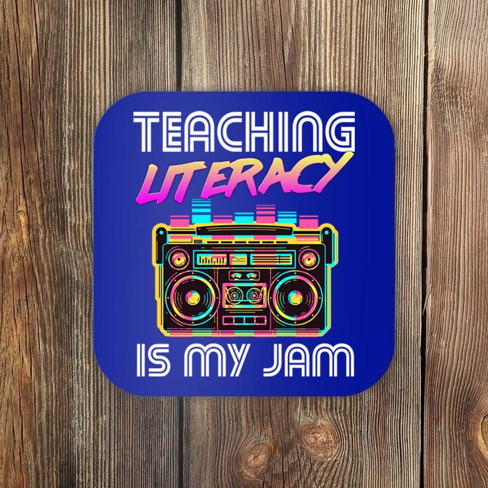 Back To School Retro Literacy Is My Jam 80S Teacher Boombox Gift Coaster