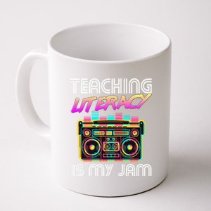 Back To School Retro Literacy Is My Jam 80S Teacher Boombox Gift Coffee Mug