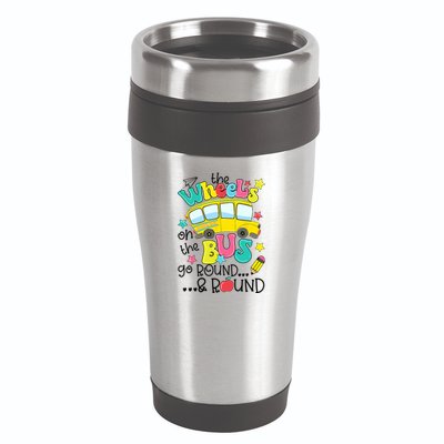 Back To School Funny The WHEELS On The BUS School Bus Driver 16oz Travel Tumbler