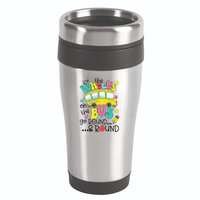 Back To School Funny The WHEELS On The BUS School Bus Driver 16oz Travel Tumbler