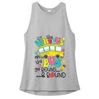 Back To School Funny The WHEELS On The BUS School Bus Driver Ladies PosiCharge Tri-Blend Wicking Tank