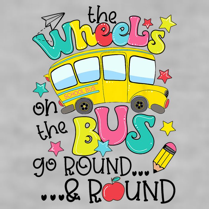 Back To School Funny The WHEELS On The BUS School Bus Driver Ladies PosiCharge Tri-Blend Wicking Tank