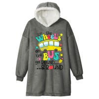 Back To School Funny The WHEELS On The BUS School Bus Driver Hooded Wearable Blanket