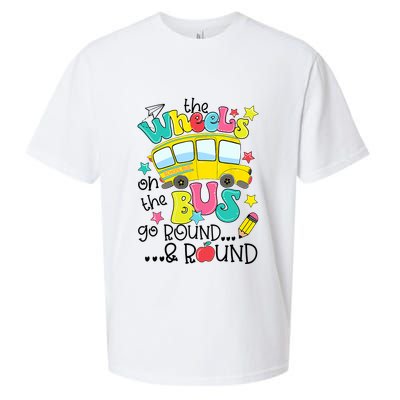 Back To School Funny The WHEELS On The BUS School Bus Driver Sueded Cloud Jersey T-Shirt