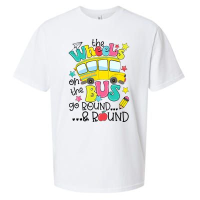 Back To School Funny The WHEELS On The BUS School Bus Driver Sueded Cloud Jersey T-Shirt