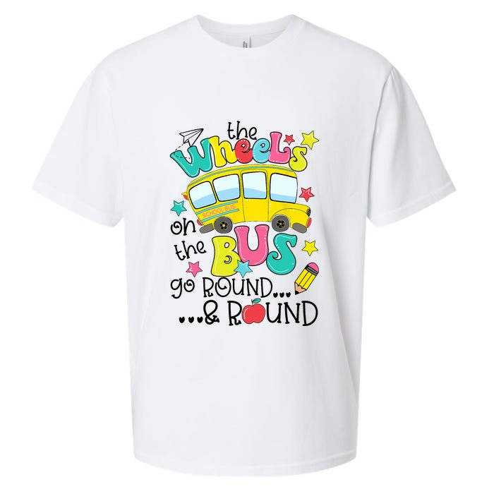 Back To School Funny The WHEELS On The BUS School Bus Driver Sueded Cloud Jersey T-Shirt