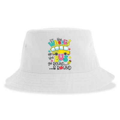 Back To School Funny The WHEELS On The BUS School Bus Driver Sustainable Bucket Hat