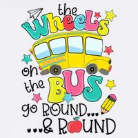 Back To School Funny The WHEELS On The BUS School Bus Driver Bucket Hat