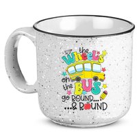 Back To School Funny The WHEELS On The BUS School Bus Driver 15oz Campfire Ceramic Mug