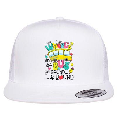 Back To School Funny The WHEELS On The BUS School Bus Driver Flatbill Hat
