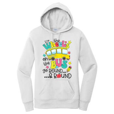 Back To School Funny The WHEELS On The BUS School Bus Driver Women's Pullover Hoodie