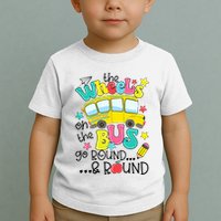 Back To School Funny The WHEELS On The BUS School Bus Driver Toddler T-Shirt