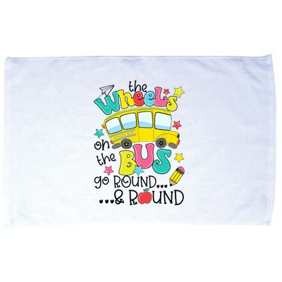 Back To School Funny The WHEELS On The BUS School Bus Driver Microfiber Hand Towel