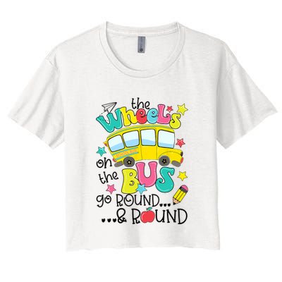 Back To School Funny The WHEELS On The BUS School Bus Driver Crop Top