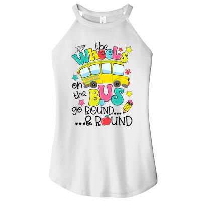 Back To School Funny The WHEELS On The BUS School Bus Driver Women's Perfect Tri Rocker Tank