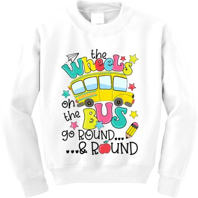 Back To School Funny The WHEELS On The BUS School Bus Driver Kids Sweatshirt