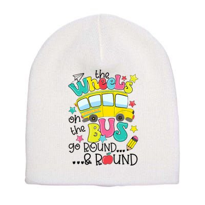 Back To School Funny The WHEELS On The BUS School Bus Driver Short Acrylic Beanie